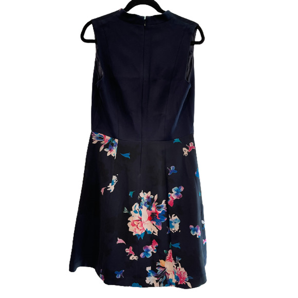 EUC Ellen Tracy Nordstrom Fit and Flare Sz 12 Blue Floral Sleeveless Dress - Picture 12 of 15
